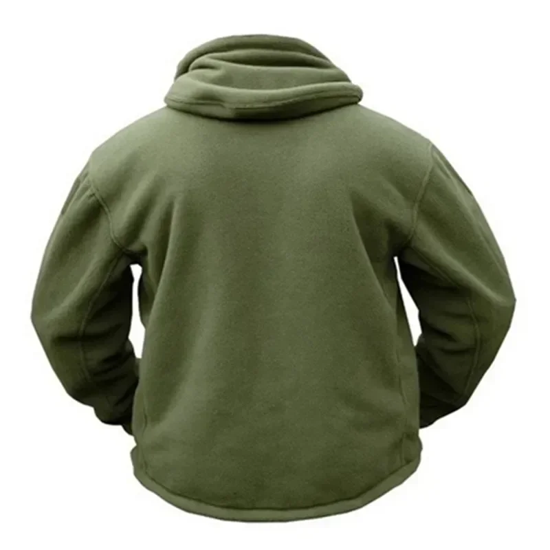 Chaqueta de lana de invierno para hombre, chaqueta táctica militar, abrigos de lana cálidos sólidos con sombrero, chaqueta Polar para deportes al aire libre, combate, senderismo