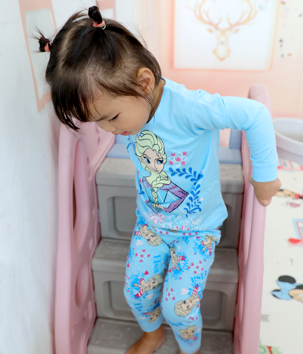 Nieuwe Lente Herfst Kinderkleding Sets meisje Nachtkleding Kleding Kinderpyjama Set Baby Meisjes Katoen Anna Elsa Cartoon Pyjama