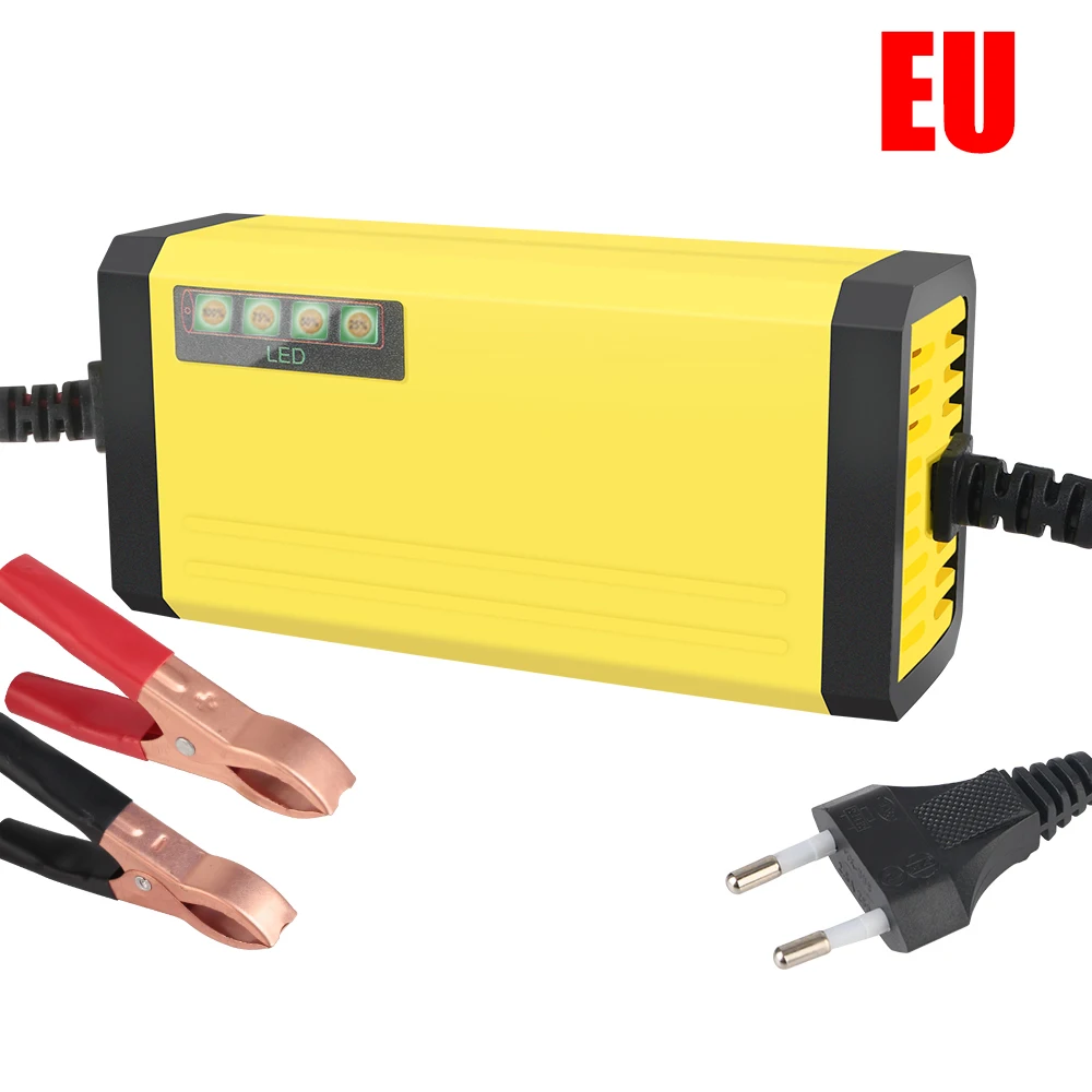 Carregador de bateria de carro 12v 2a, carregador de reparo de pulso de energia 220v, bateria de chumbo-ácido seca e molhada, display led, carregador de bateria de caminhão moto