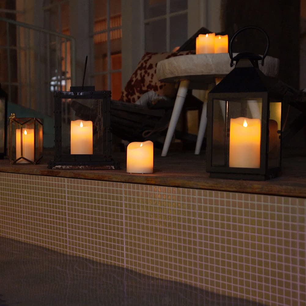 Velas parpadeantes sin llama para exteriores e interiores, 3 unidades/juego, velas LED con Control remoto, vela de Pascua, iluminación decorativa para boda