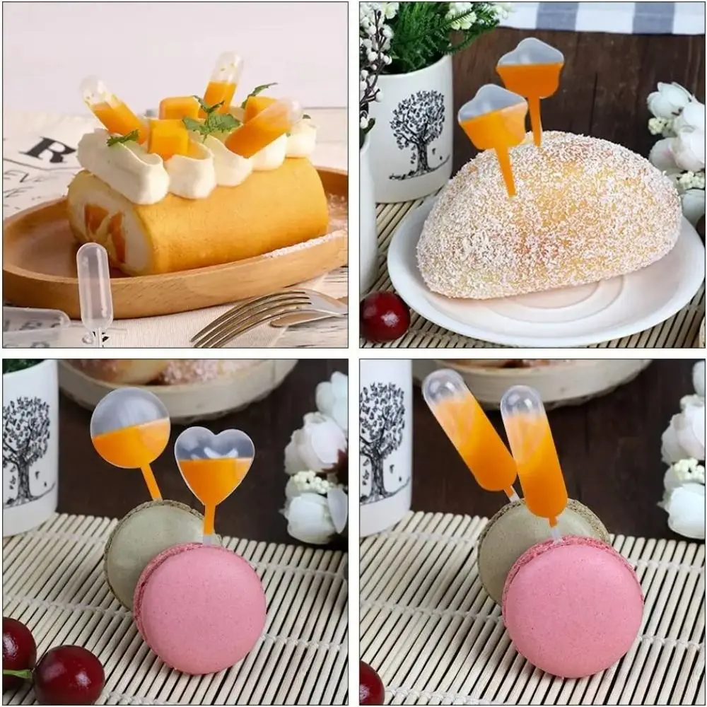 50pcs Transparent  Plastic Pipettes Laboratory Squeeze Dropper Heart Shape Pipette Disposable Dropper