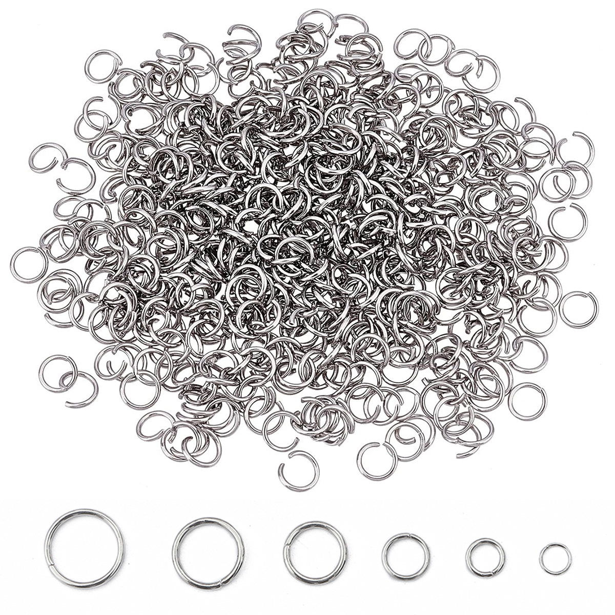 200 peças 4-10mm anéis divididos de aço inoxidável conectores de anéis de salto abertos para fazer jóias acessórios de componentes diy