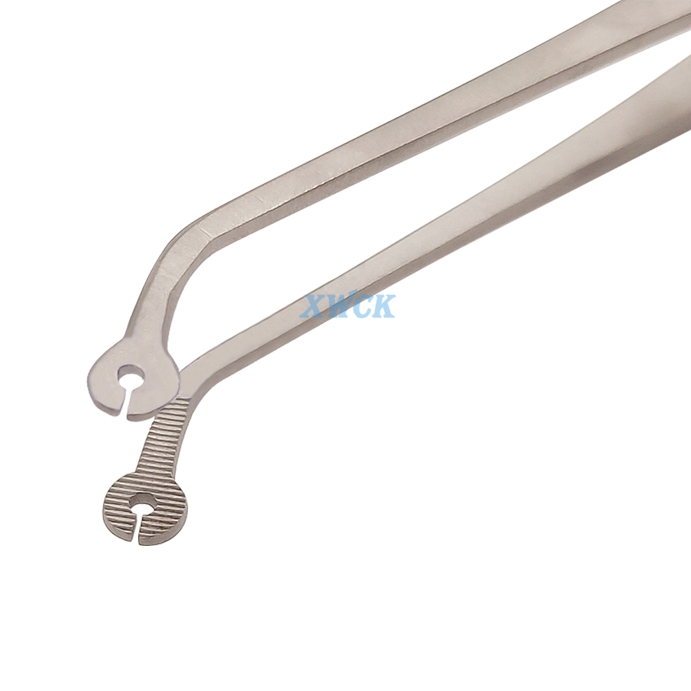 Pinça de costura para operação cirúrgica dentária, pinça universitária de algodão, ponta serrilhada, aço inoxidável para laboratório dentário