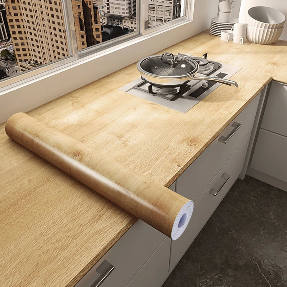 Papel de parede autoadesivo à prova d'água em pvc, rolos para móveis, armários, filme decorativo de vinil, adesivos de grão de madeira para decoração de casa