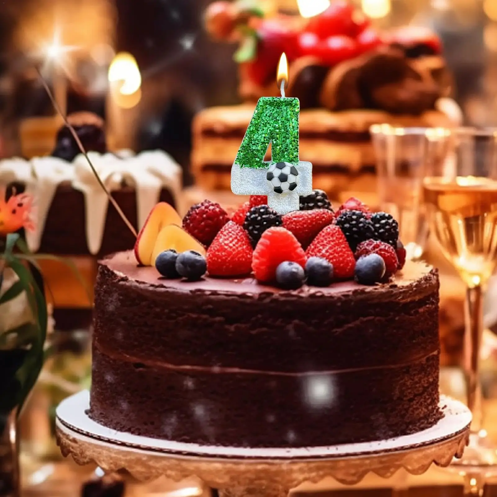 Velas con números de cumpleaños de fútbol, números de velas para pasteles, velas decorativas con números, decoración para tarta para cumpleaños