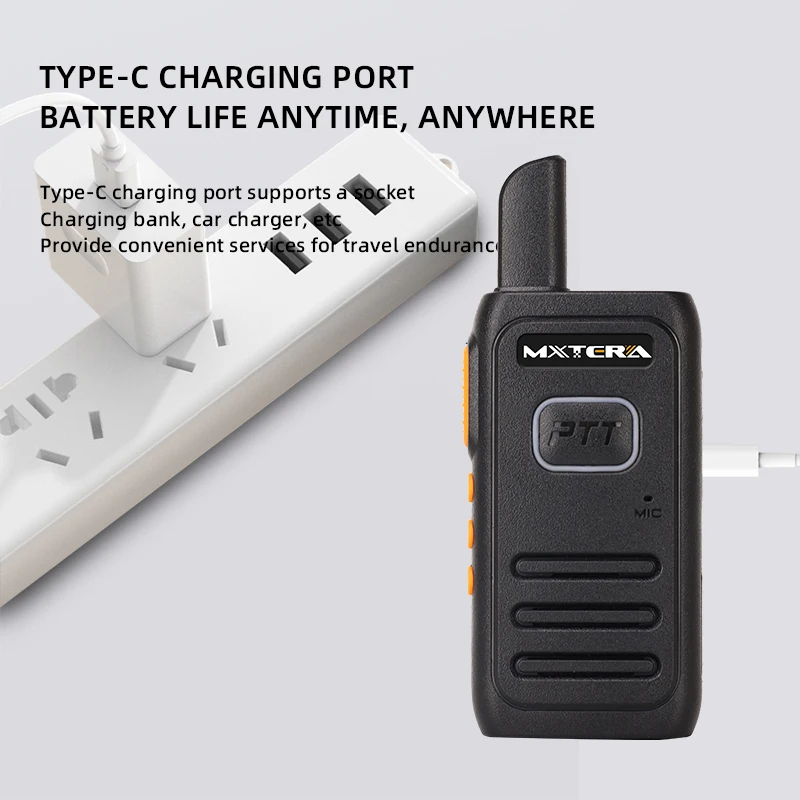 Walkie Talkie Mini Retevis USB Type C Phone MXT-300PMR FRRadio Walkie-Talkies  Two-way Radio Portable radio PTT Hotel