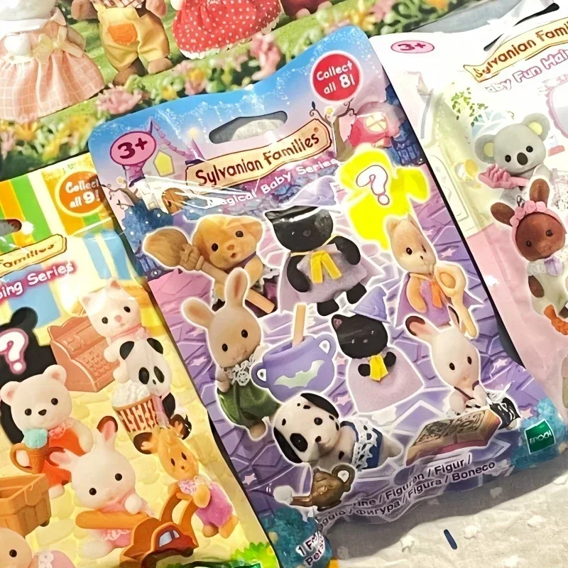 Japão sylvanian famílias floresta parceiros kawaii acampamento vestir-se boneca bonito anime figrues quarto reunindo brinquedos presente