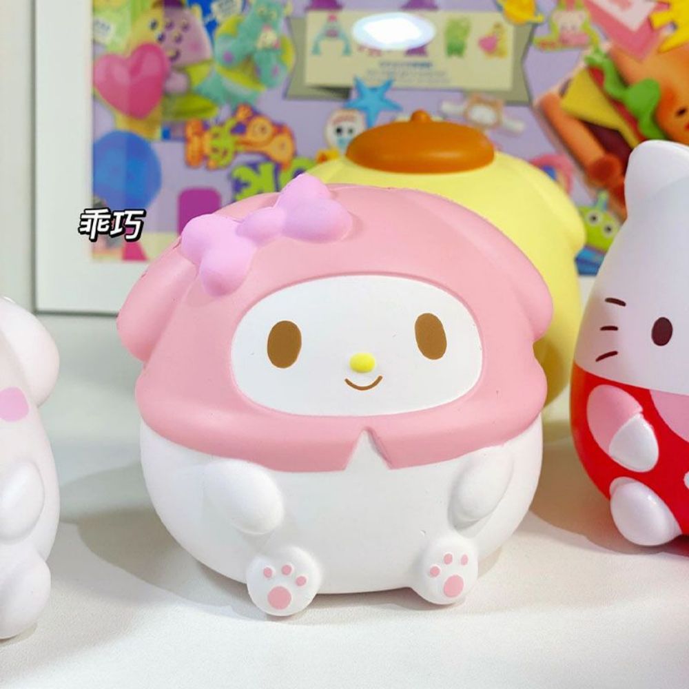 Sanrio Kuromi Cinnamoroll Sollievo dallo stress Squishy Kawaii Melody Decompressione Anime Cartoon Per bambini Pizzico a mano Giocattolo Regalo di guarigione