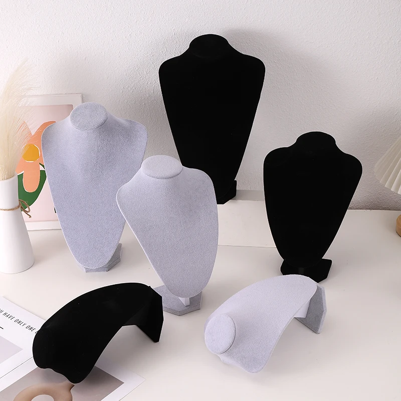 Samt Porträt Halskette Display Anhänger Organizer Schmuck Display Ständer Schmuck Mannequin Büste Halskette Anhänger Fenster Display