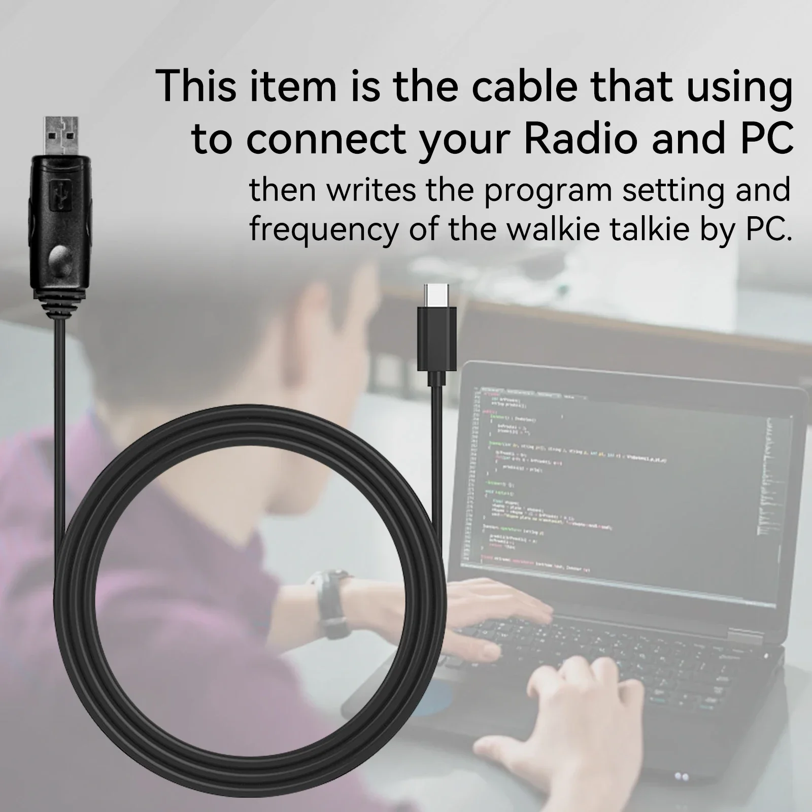 Radtel cabo de programação usb tipo c interface para radtel RT-880 RT-880G RT-6D UV-98 plus r5000 r6000 rádio amador walkie talkie
