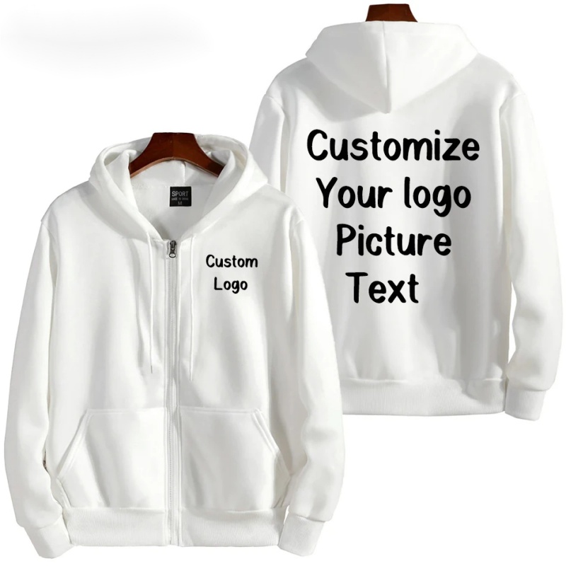 Homens e mulheres personalizados seu logotipo com zíper Hoodies, moletom com capuz manga comprida, moda casual, outono, inverno Sportwear roupas, venda quente
