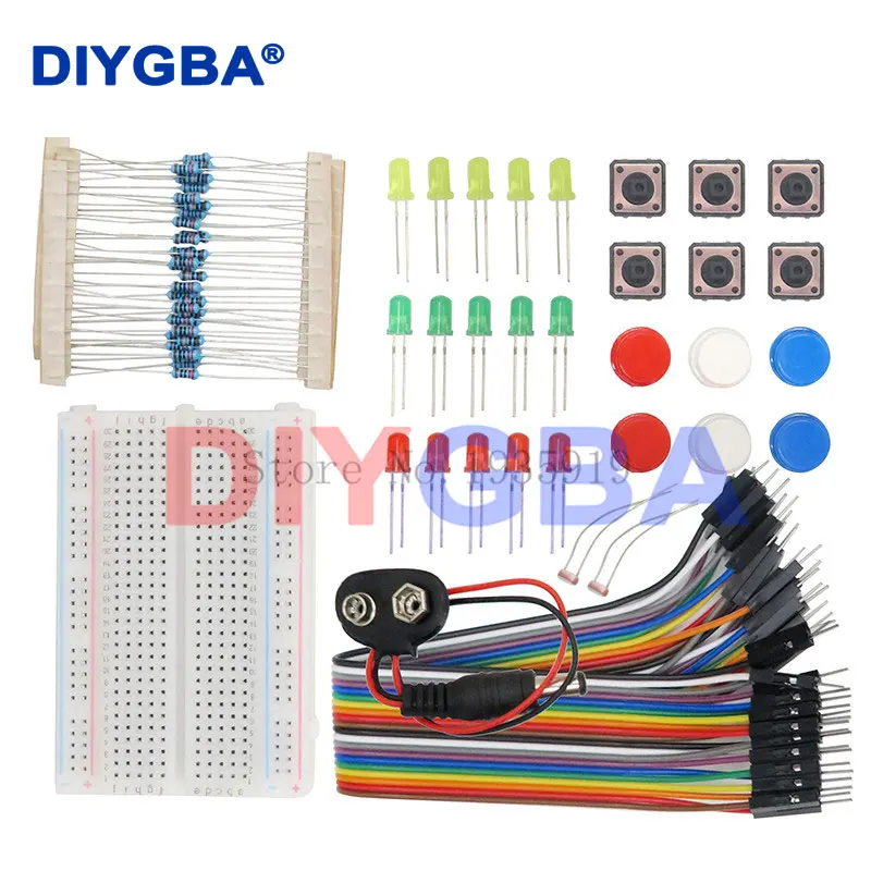 Kit de inicio 13 en 1, nuevo Kit de inicio, mini placa de pruebas, botón de cable de puente LED para arduino, Compatible con UNO R3