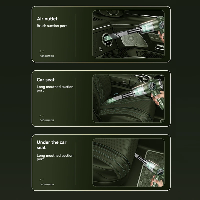 샤오미 9800000PA 무선 자동차 휴대용 진공 청소기, 습식 건식 이중 사용, 고출력 전기 기기 청소기, 자동차 가정