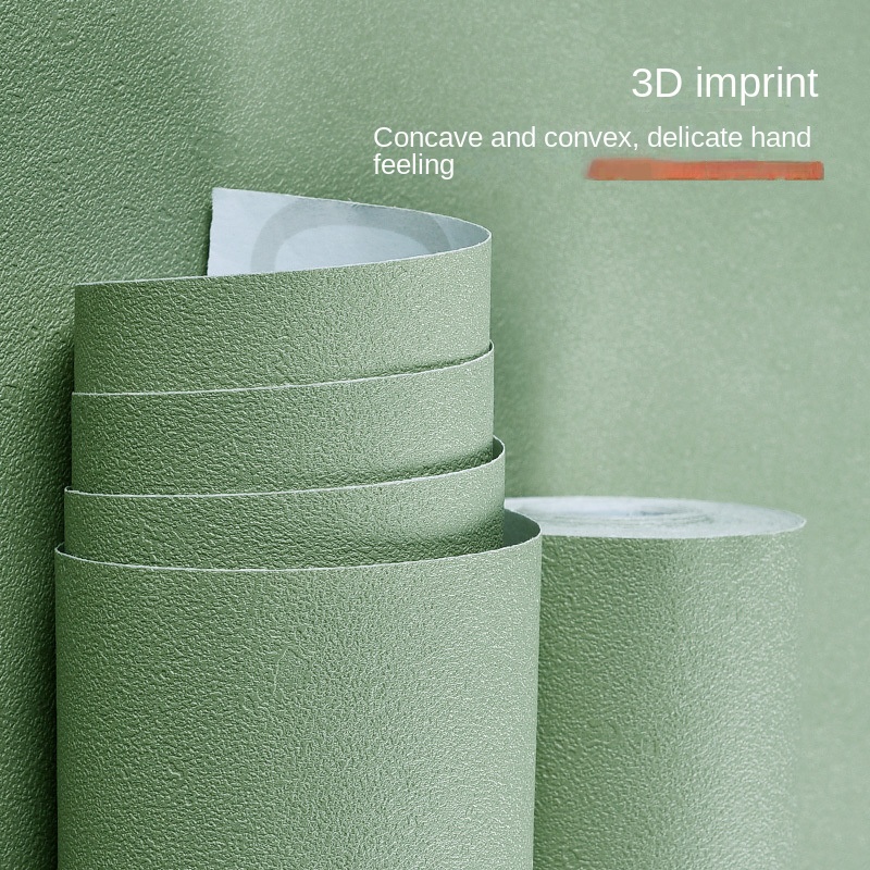 Engrossado nórdico cor pura sala de estar e quarto impermeável e à prova de umidade adesivo auto-adesivo pvc papel de parede decoração