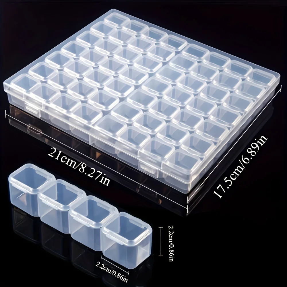 1pc 28/56 Grid Diamond Painting Accessory Nail enhancement Parts Jewelry Box Case Plastic Storage Box  Embroidery Boxes Tools
