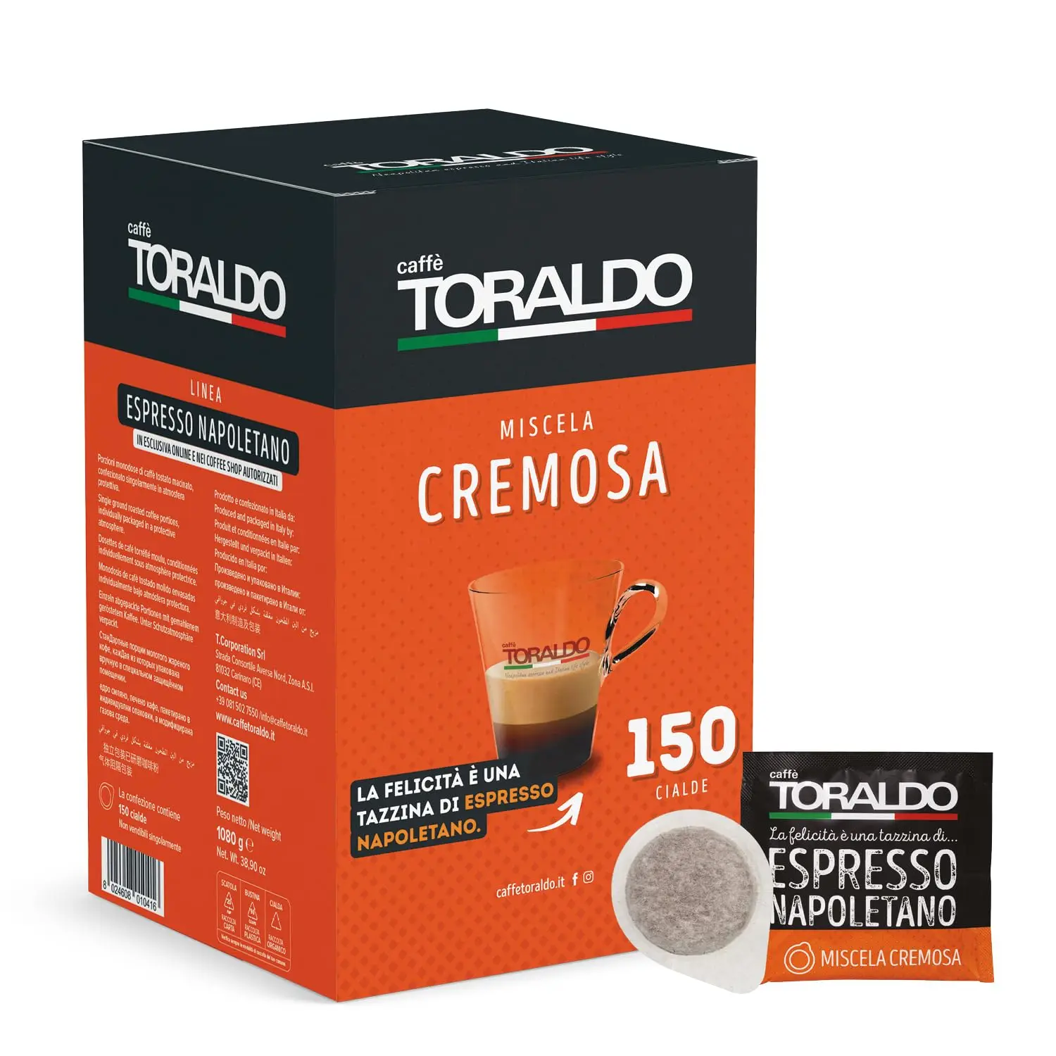 Koffie Toraldo Romig mengsel ESE Cids 44mm (150 stuks)