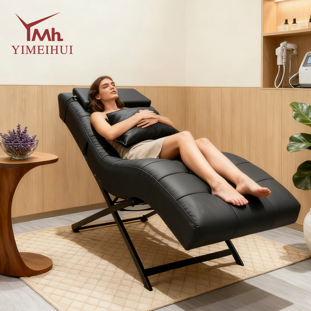 Lit de Massage en métal à Base dorée, lit de Spa pour le visage, cils blancs, Tables de traitement cosmétique, lits pour tatouage