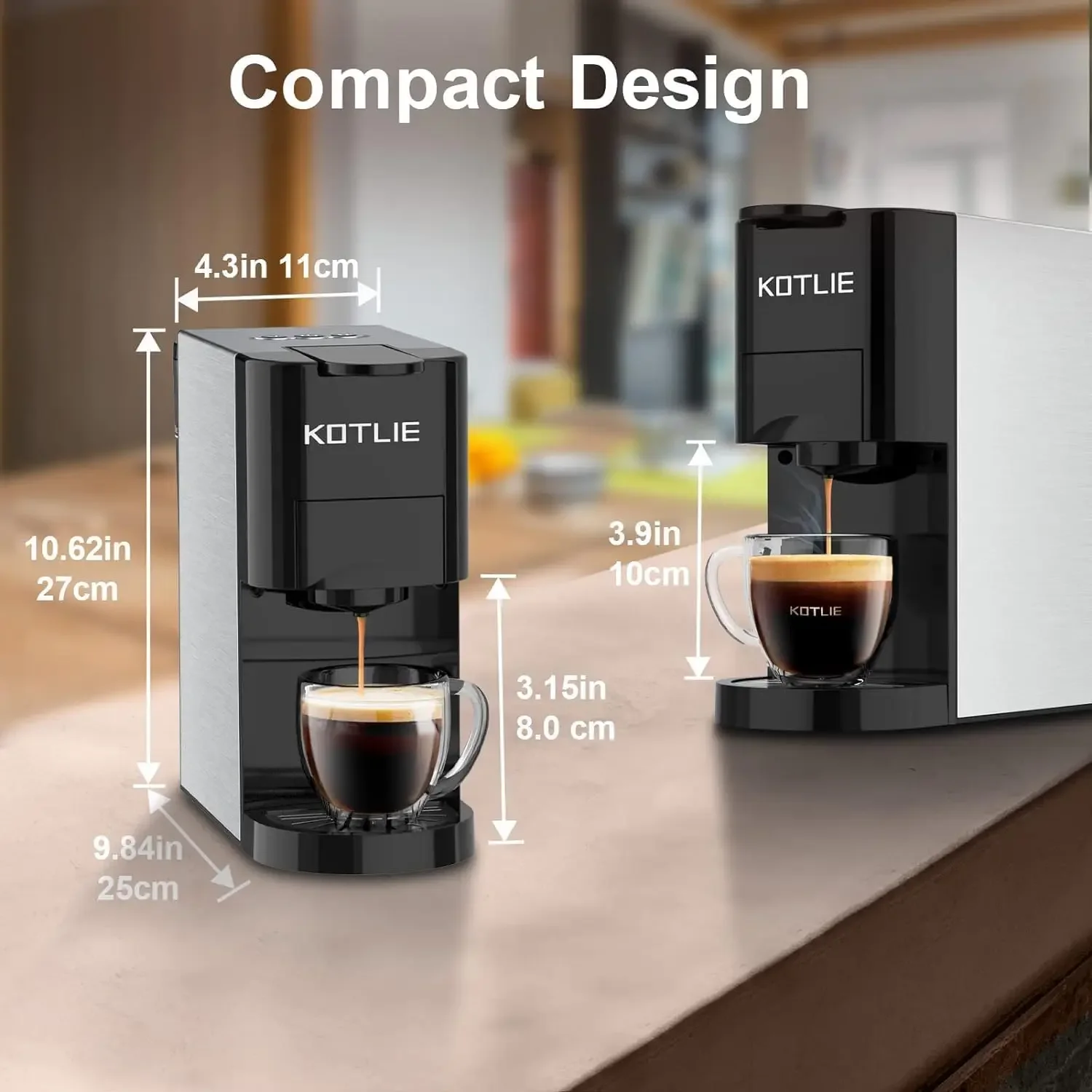 AC-513K 4 en 1 Kapsel Kaffeemaschine Dokument NES/DG/Mischkaffee/ESE Pads (44 mm), 19 Bar, 1450 W, 800 ml