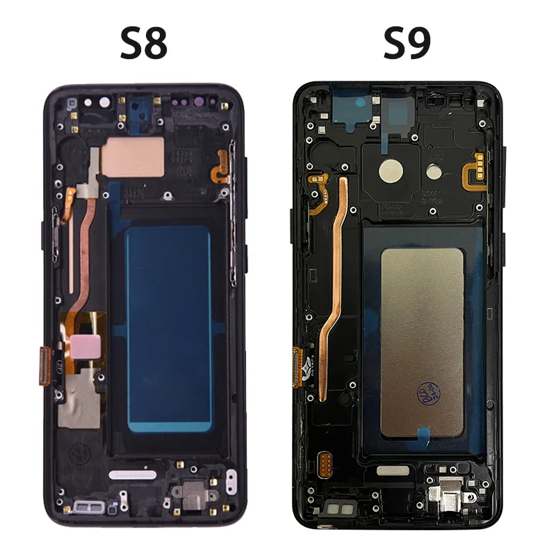 100% ทดสอบใหม่สําหรับ Samsung S8 G950 G950F SM-G950FD จอแสดงผล LCD หน้าจอสัมผัสกรอบสําหรับ Samsung S9 G960 SM-G960F จอแสดงผล