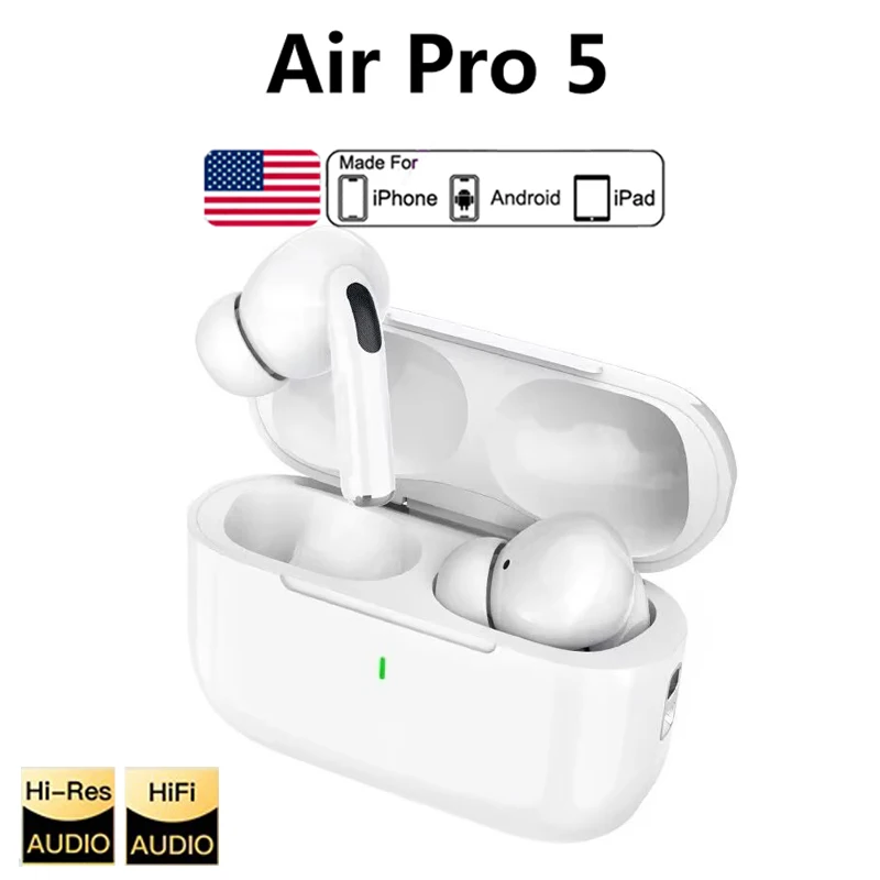 Apple оригинальные Airpods Pro 5 TWS Max беспроводные Bluetooth-наушники-вкладыши гарнитура с шумоподавлением для наушников iPhone