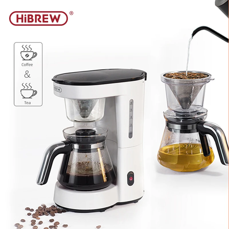 HiBREW 3 in 1 America Drip Coffee Machine Pour Over Coffee Maker Glass Teapot Hot Tea Maker 750ML H12