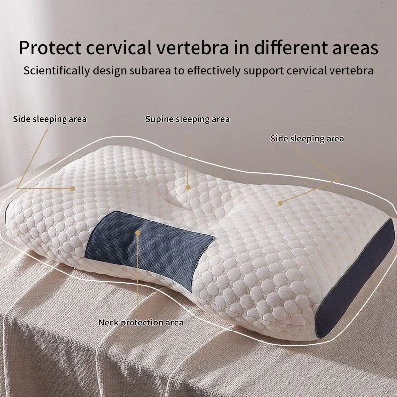 1PC Almohada 목 베개 도움 수면 목을 보호 자궁 경부 정형 외과 콩 섬유 마사지 가정용 스파 베개 수면
