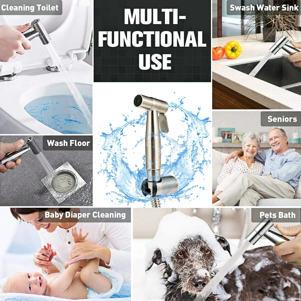 Edelstahl Wasserhahn Spritzpistole Handheld Wc Bidet Wasserhahn Edelstahl Hand Bidet Sprayer Gebürstet Wasser Sprayer