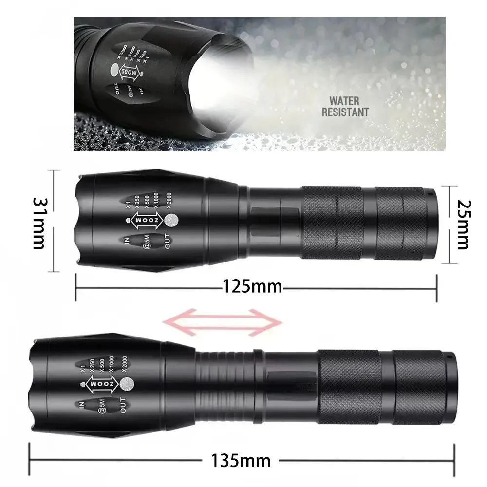 Outdoor handheld Flashlight Small Strong Light Portable Outdoor Rechargeable Super Bright Work Light Multifunctional Flashlight