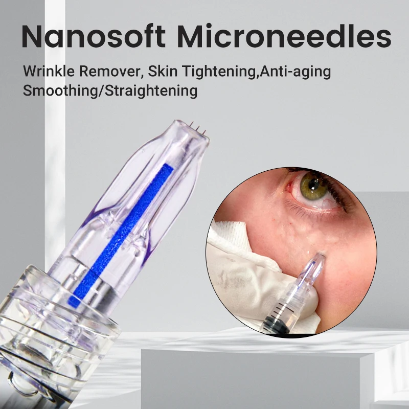 34G Professional Nanosoft 3 Pin Microneedling Sterile Single Package Ultrafine Hand Fillmed Multi Needles Skin Care Tool Parts