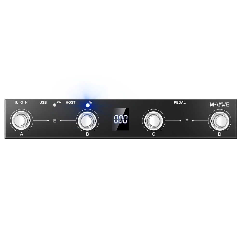 M-VAVE Chocolate Plus draadloze 4-knoppen voetschakelaar Ondersteunt MIDI Host Interface-bedieningsfunctie Midi-controllertoetsenbord