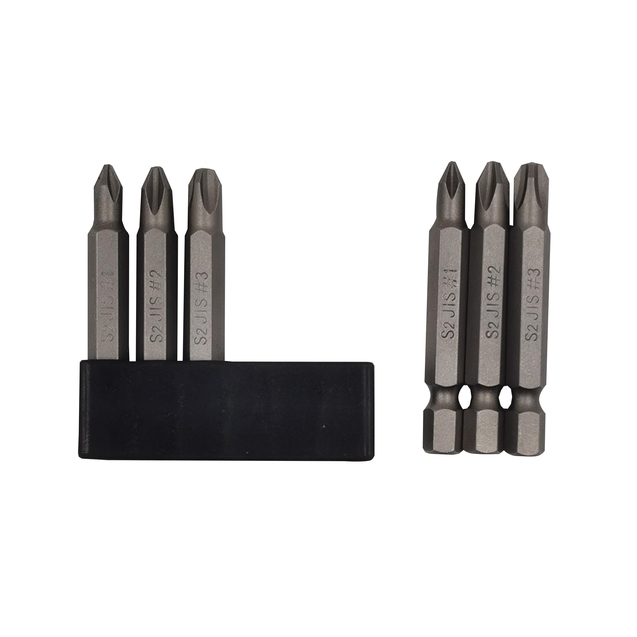 6-teiliges 50-mm-JIS-Schraubendreher-Bit-Set mit magnetischer Spitze, 1/4 Sechskantschaft, S2-legierter Stahl und 6-Loch-Aufbewahrungsstreifen – für Honda, Suzuki
