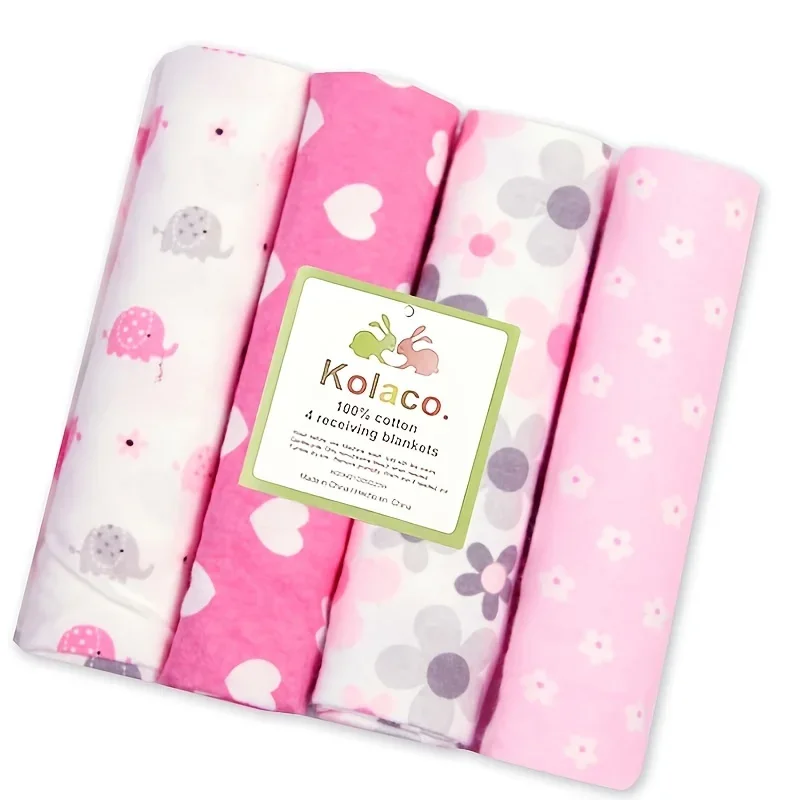 100% cotone 4 pezzi/pacco ricevente coperta per neonato 76x76 cm lenzuolo per neonato coperta supersoft fasciatoio