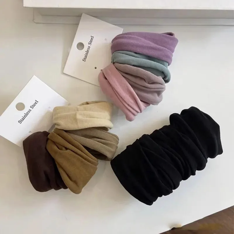4 unids/set sólido alto elástico ancho Scrunchie para mujeres Cola de Caballo titular lazo para el cabello bandas elásticas para el cabello bandas de goma accesorios para el cabello