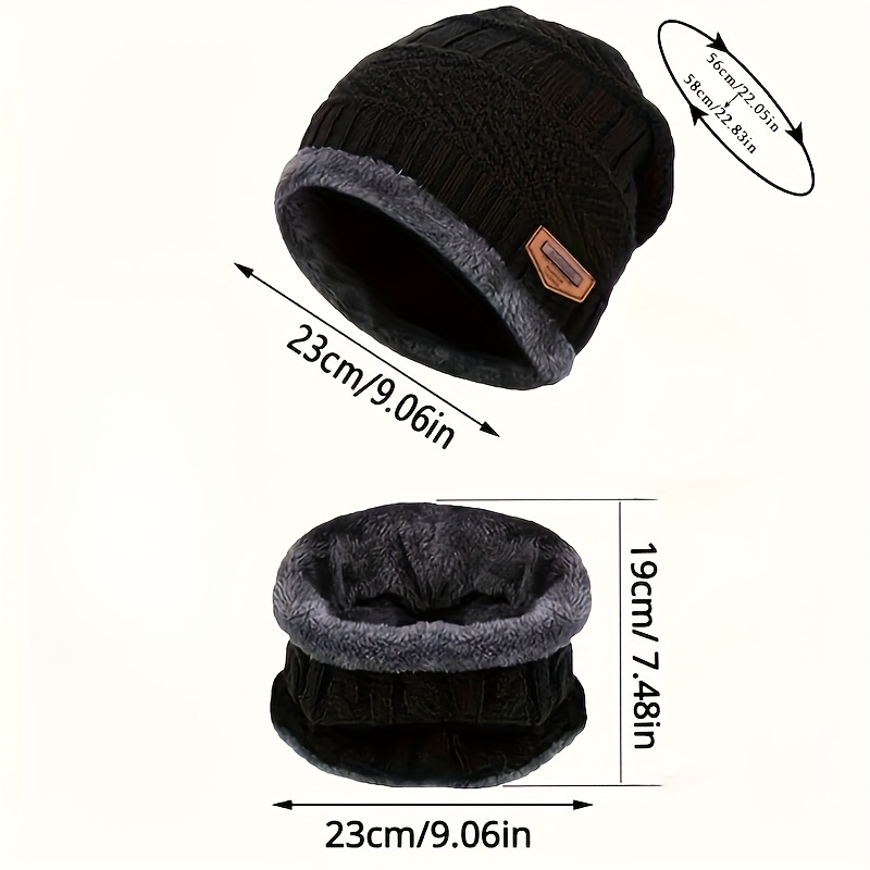 Scarf hat winter classic anti cold elastic hat Knitted Hat Scarf Set Thickened Neck Scarf Neck Warmer Hat Set for Mans