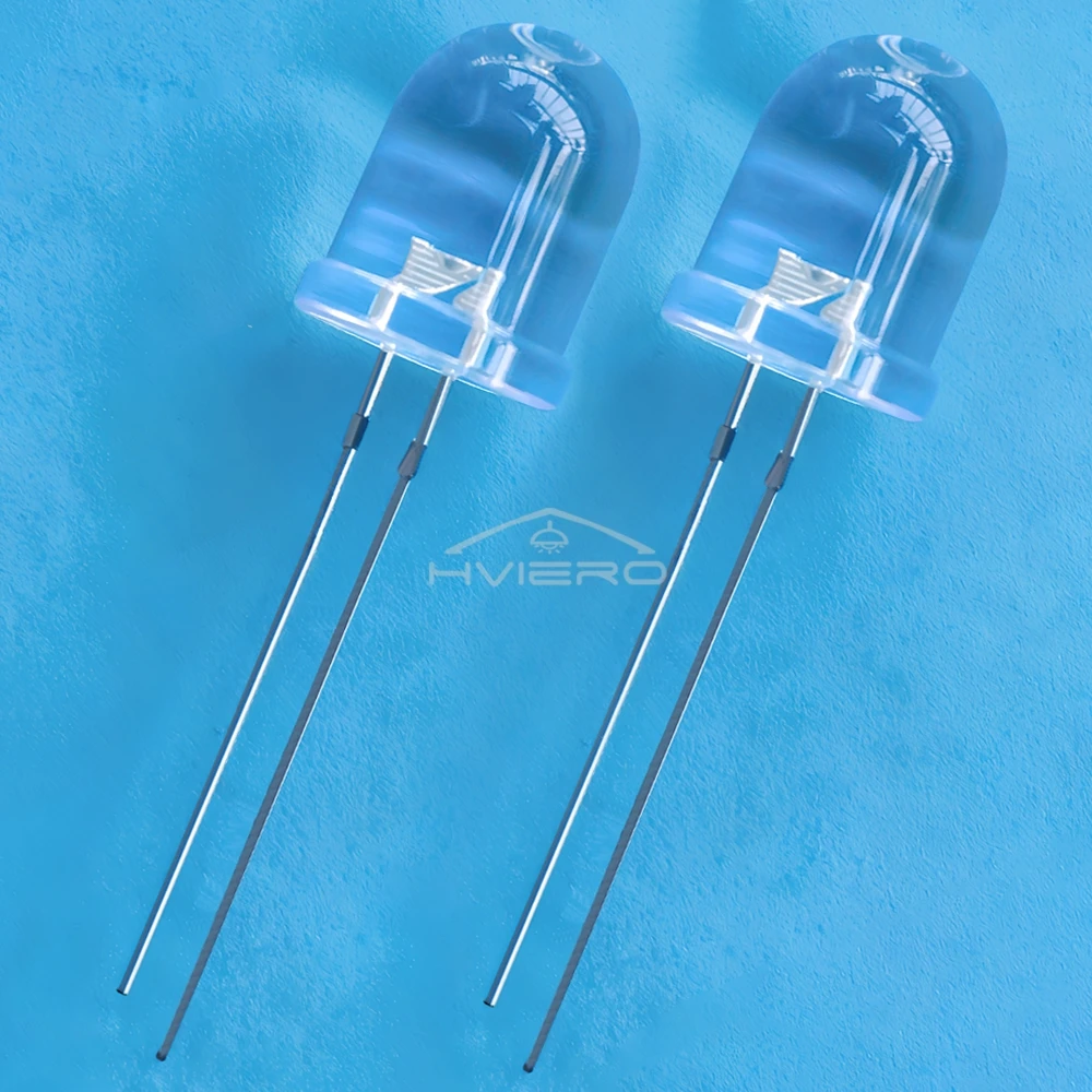 50 Uds. De cuentas de lámpara superbrillantes con tapa redonda de 10mm, diodo emisor de luz LED blanco, rojo, verde, azul, amarillo, UV, rosa, naranja, bombilla de luz de cúpula