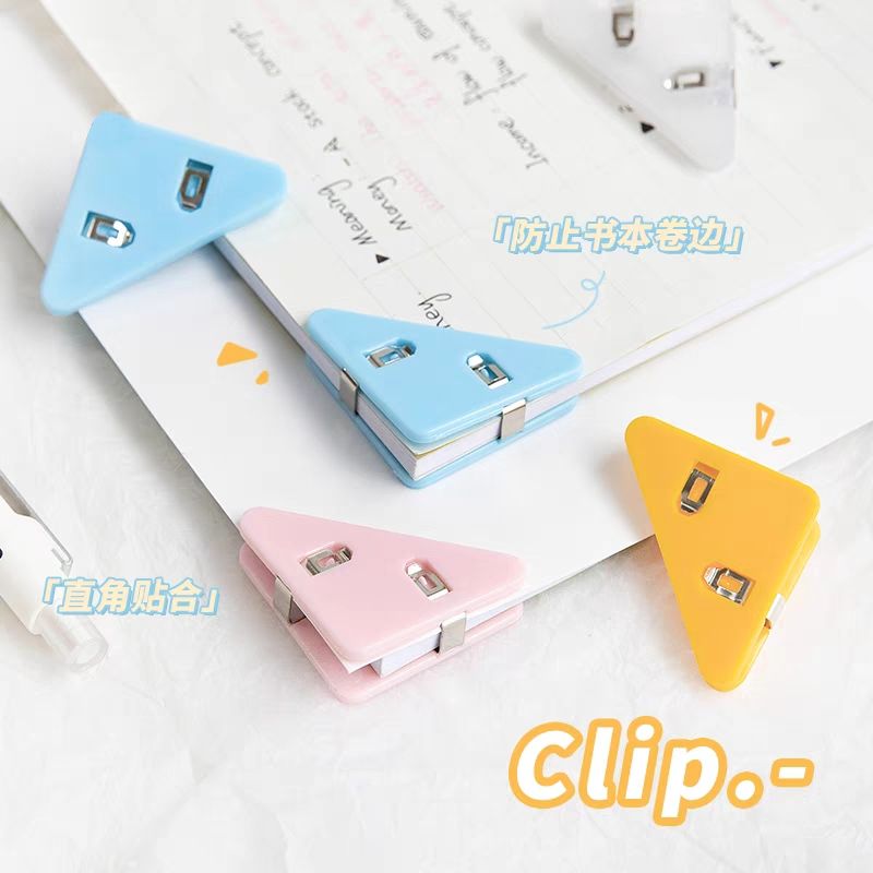 5Pcs/Set Solid Color Triangle Corner Clips Page Holder Paper Clip Office Accessories Photo Clamp School Supplies Stationary