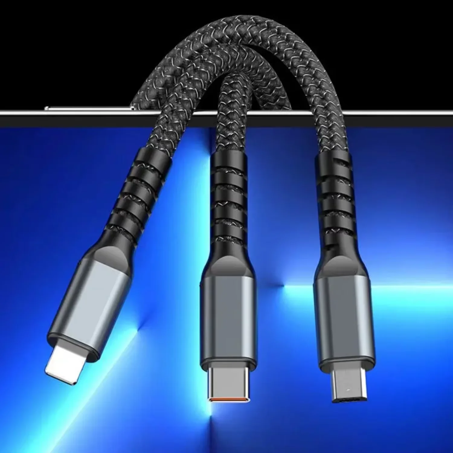 3-in-1 100W 超高速充電ケーブルコード（携帯電話用）