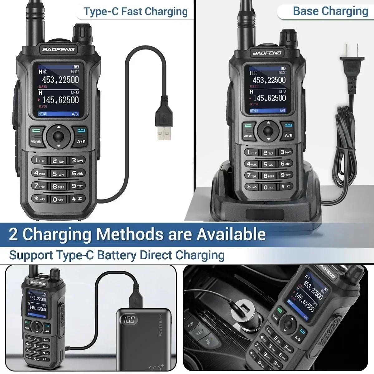 BAOFENG UV-21 pro V2 Multi-Band Two-Way Ham Radio Wireless Copy Frequency Long-Range Waterproof Type-C Powerful Communication