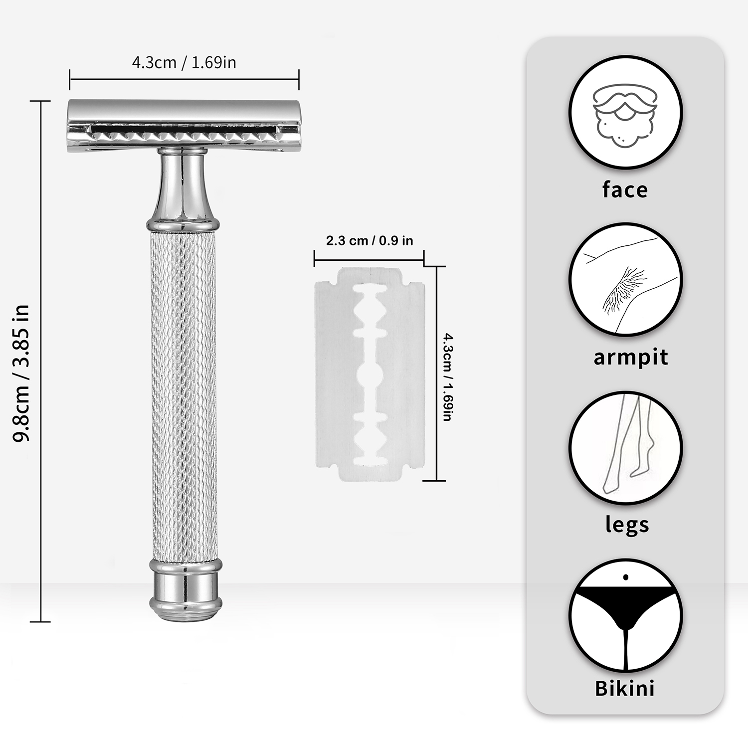 Rasoirs de sécurité à lame unique de qualité supérieure, lame de rasoir à double tranchant, rasoirs pour hommes avec support de rasoir et 5 lames en platine