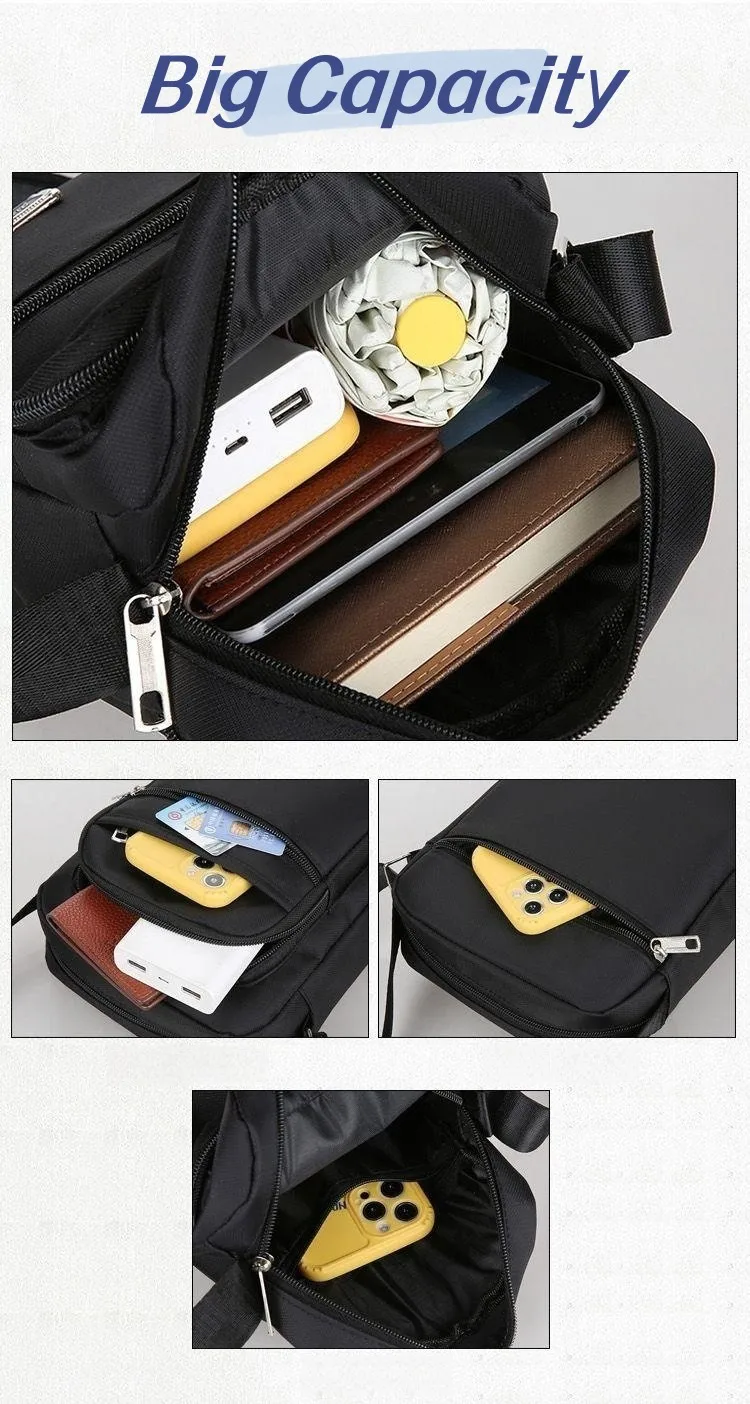 กันน้ําผู้ชายCrossbodyกระเป๋าชายไนลอนไหล่กระเป๋าเด็กMessengerกระเป๋ากระเป๋าถือผู้ชายสําหรับเดินทางลําลองขนาดใหญ่Satchelกระเป๋าสีเทา