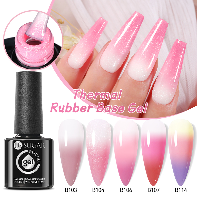 UR SUGAR 7ml ความร้อน Auroras Glitter GEL เล็บฤดูหนาวอุณหภูมิ 3 สีเปลี่ยน Soak Off UV LED เล็บเจล