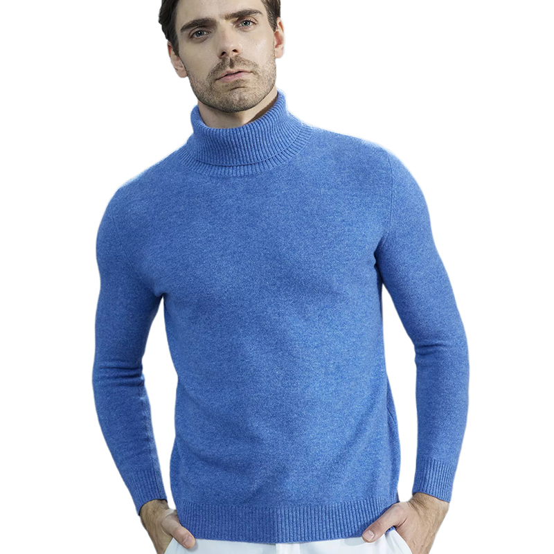 Homens blusas de malha camisola de caxemira 100% lã merino gola alta manga longa pulôver grosso inverno outono masculino jumpers roupas