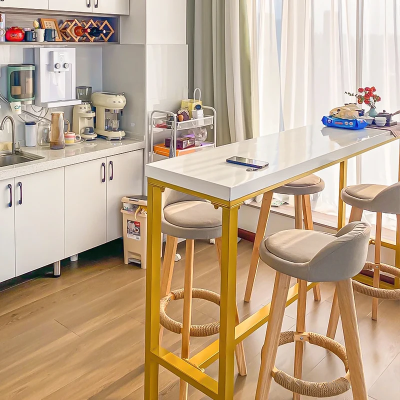 Nordic Minimalist Anti SLIP ไม้เก้าอี้สูงร้านอาหารด้านหน้าโต๊ะแคชเชียร์เก้าอี้โรงแรมบาร์ Creative ERGONOMIC เก้าอี้บาร์