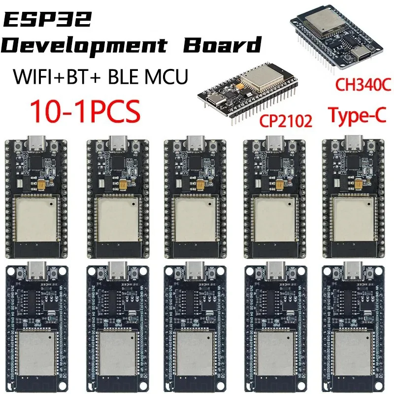 ESP32 WROOM-32 개발 보드 TYPE-C CH340C/ CP2102 WiFi + Bluetooth 초저전력 소비 듀얼 코어 무선 모듈