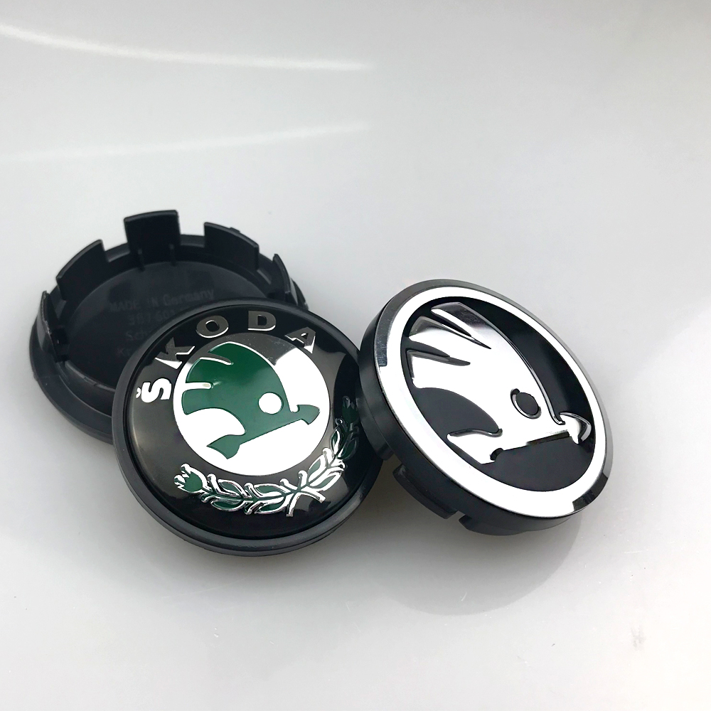 4 piezas 55mm 65mm cubierta central de rueda Original de coche tapa de cubo emblema reemplazo para Skoda Octavia Fabia Rapid Yeti Superb A5 A7 VRS VII