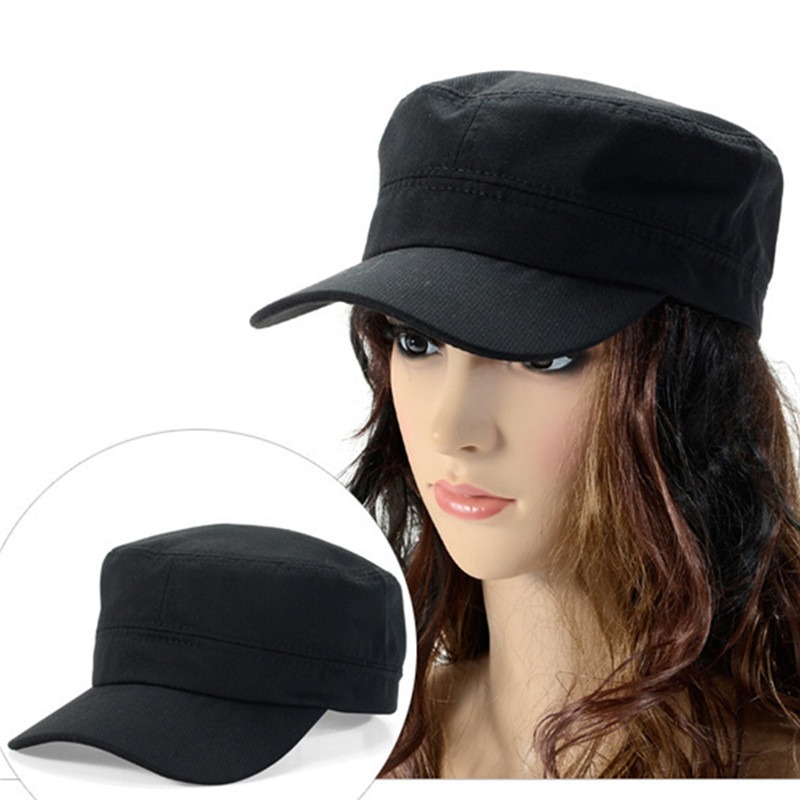 1 unidad de moda para hombres y mujeres, cinco colores, Unisex, ajustable, estilo clásico, plano, Vintage, sombrero del ejército, gorra de patrulla militar cadete