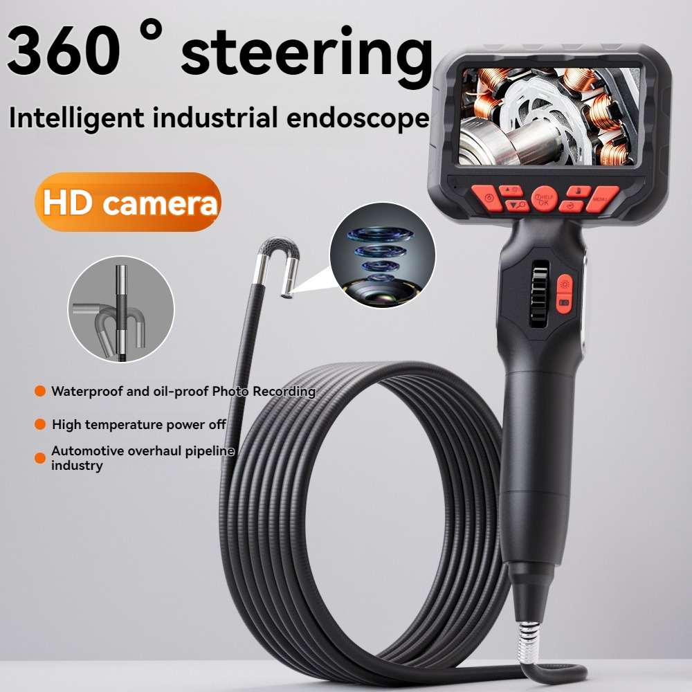 3.9/6mm 360 degree rotating industrial endoscope HD camera for car repair engine repair carbon deposition sewer waterproofing