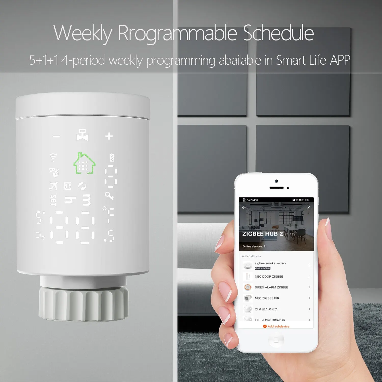 Tuya วาล์วหม้อน้ำอัจฉริยะ ZigBee ตัวควบคุมอุณหภูมิหม้อน้ำแบบตั้งโปรแกรมได้ Alexa Google Home ควบคุมด้วยเสียง