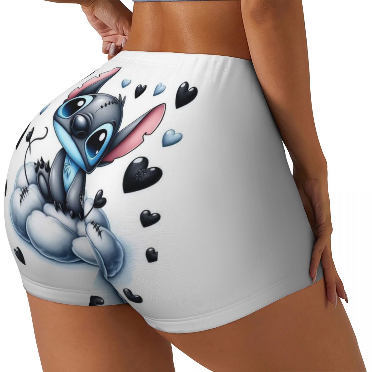 Pantalones cortos personalizados de SLilo y Stitch para gimnasio, pantalones cortos para correr, pantalones cortos de Yoga para entrenamiento de Anime para mujer