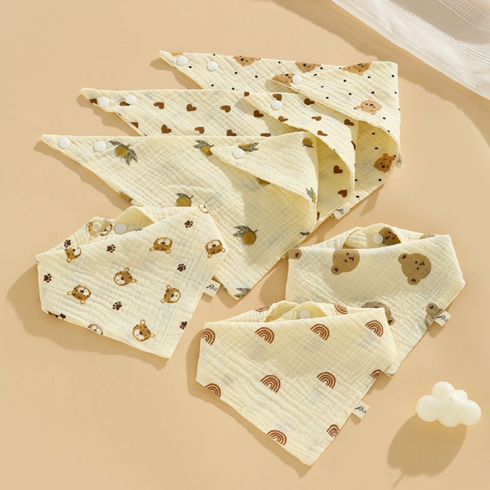 Детские муслиновые нагрудники с регулируемым принтом и кнопкой, однотонное полотенце со слюной, рюшами, мягкие ткани для отрыжки для малышей